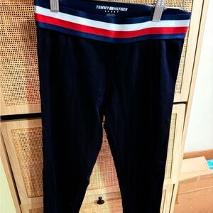 Tommy Hilfiger Black Leggings with Tricolor Waistband